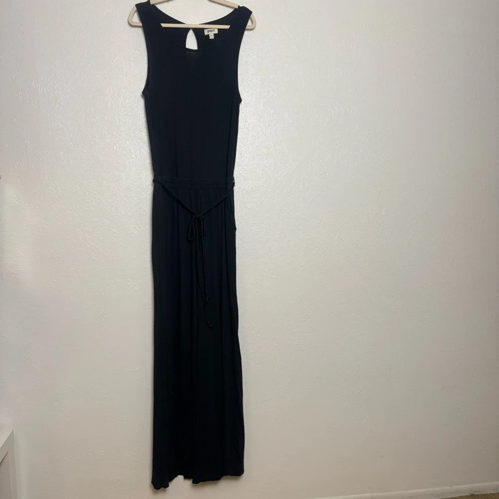 Pact French Black Organic Cotton Linen Jumpsuit - Picture 6 of 13